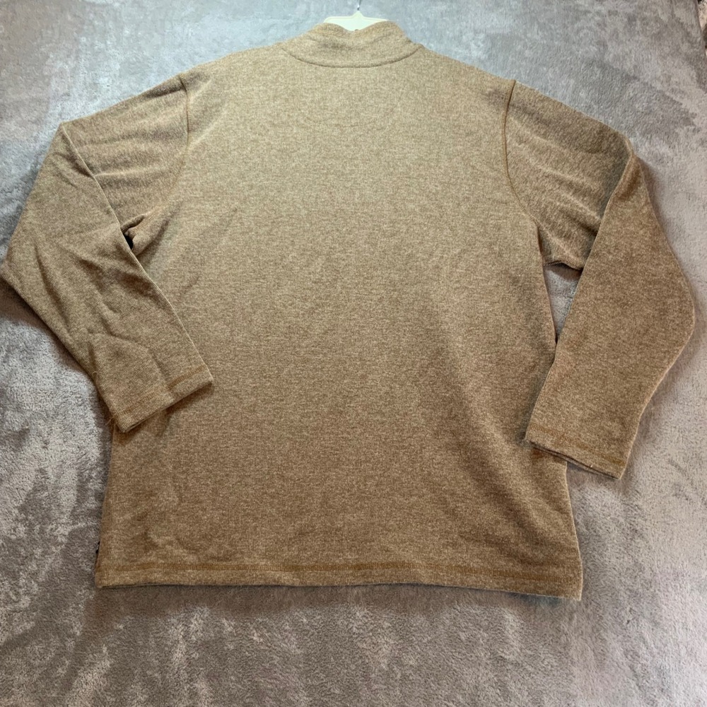 Gap Mens XXL Quarter Zip Pullover Sweater Ermine Brown Heathered Knit QMT5562S - Picture 9 of 10